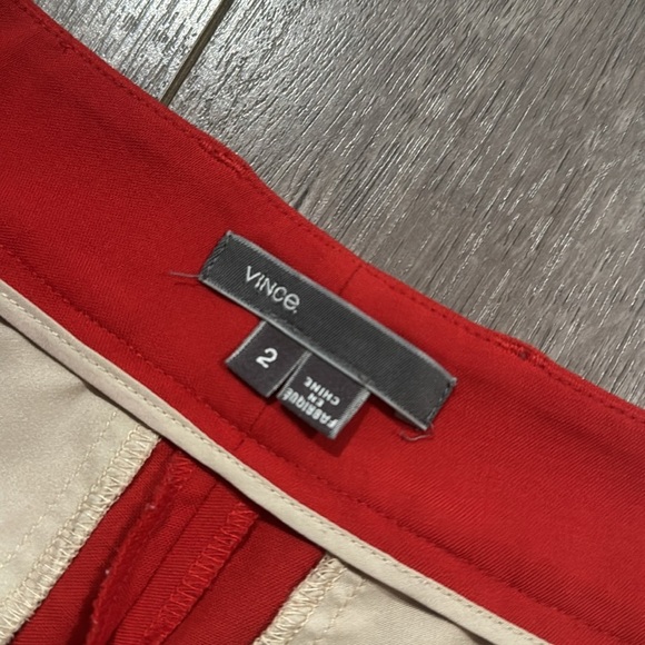 Vince red wool trouser pants size 2 - Picture 3 of 5